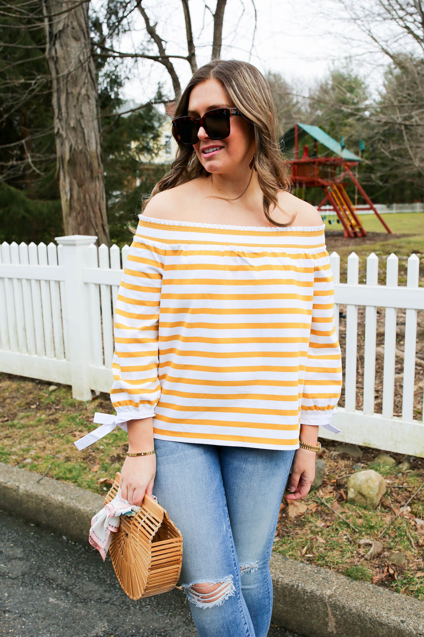 striped-off-sleeve-top