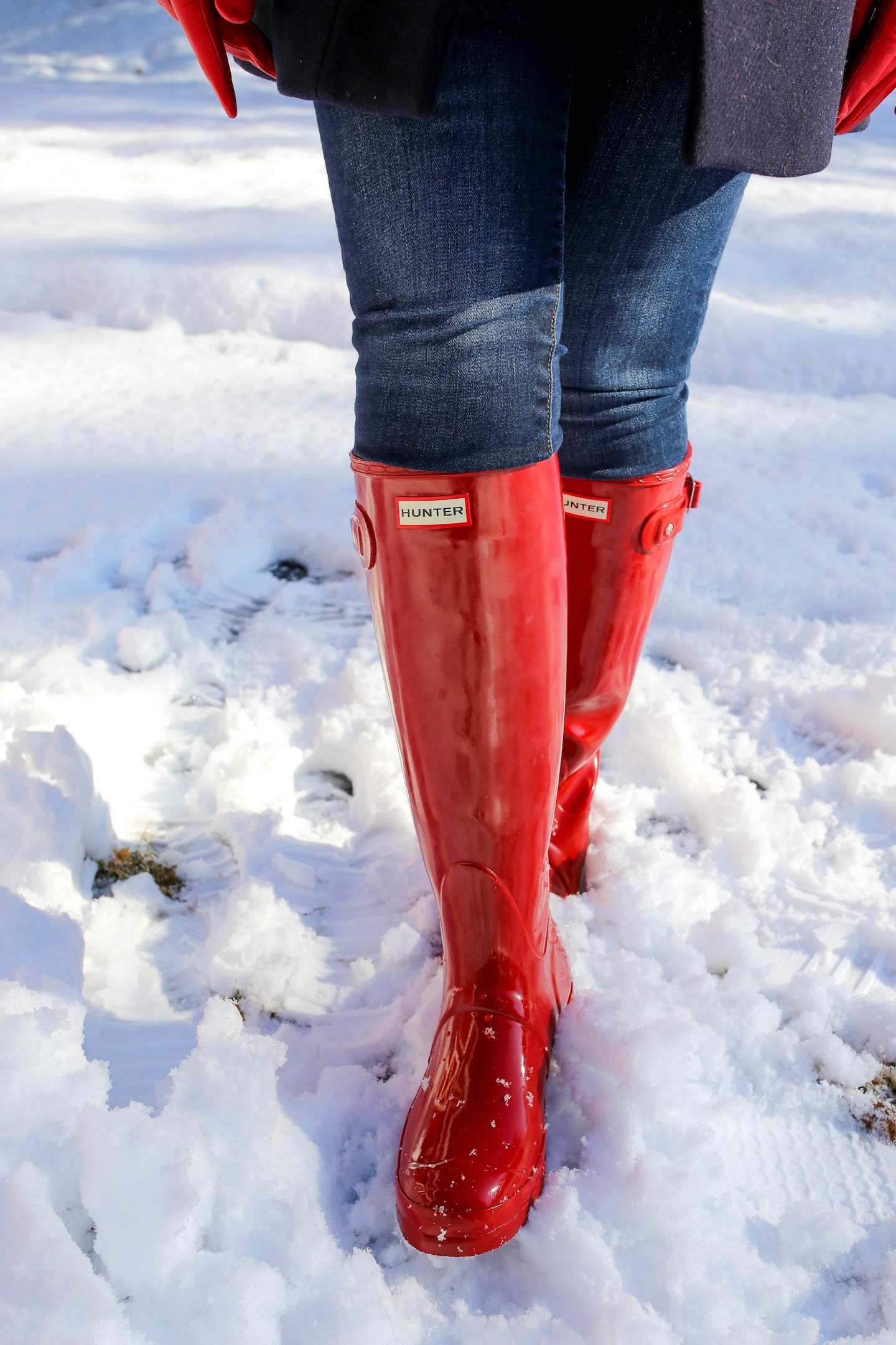 red-hunter-boots